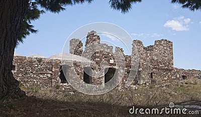 Mytilene Fortress Wall Stock Photo
