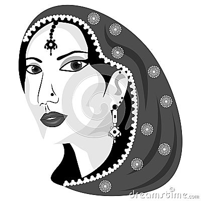 east woman black Vector Illustration