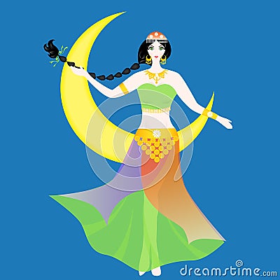 The east woman Vector Illustration