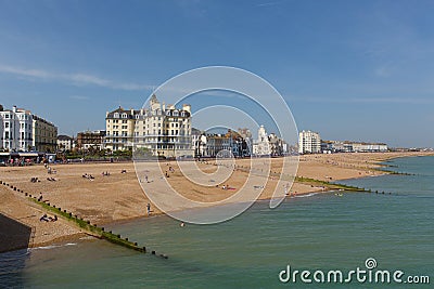 Eastbourne beach East Sussex England UK English south coast seaside town Editorial Stock Photo