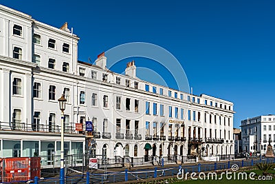 View of the burnt out Claremont Hotel in Eastbourne East Sussex on January 18, 2020 Editorial Stock Photo