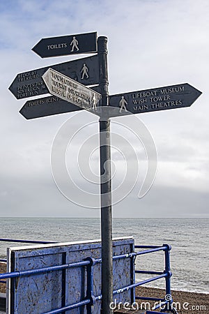 Eastbourne road sign, East Sussex England UK Stock Photo