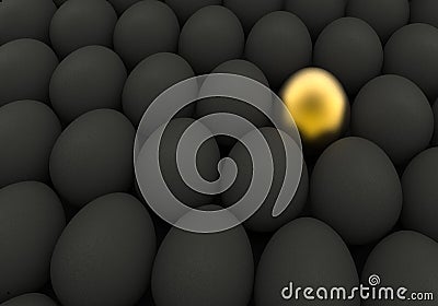 Easter background Golden and black eggs Stock Photo