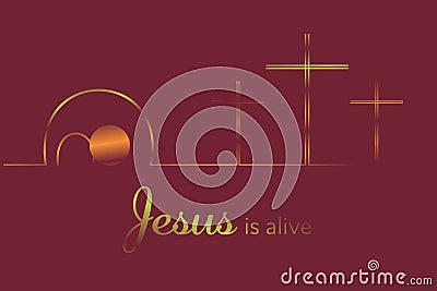 Easter background - Jesus is alive Stock Photo