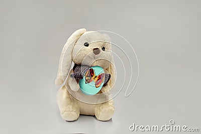 Easter background with a rabbit Stock Photo