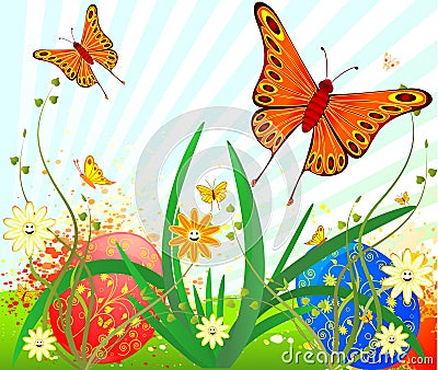 Easter background vector design Vector Illustration