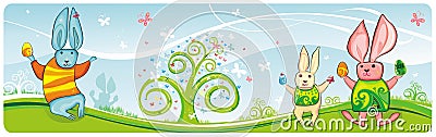 Easter banner Vector Illustration