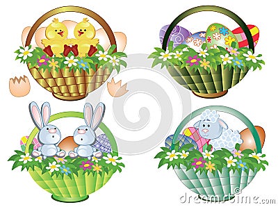 Easter basket Vector Illustration