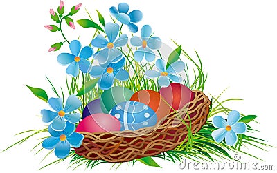 Easter basket Vector Illustration