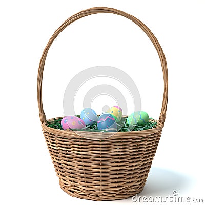 Easter Basket Cartoon Illustration