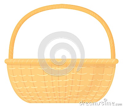 Easter basket icon. Cartoon woven decorative wicker Vector Illustration