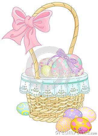 Easter Basket Vector Illustration