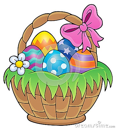 Easter basket theme image 1 Vector Illustration