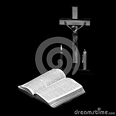 Easter bible reading Stock Photo