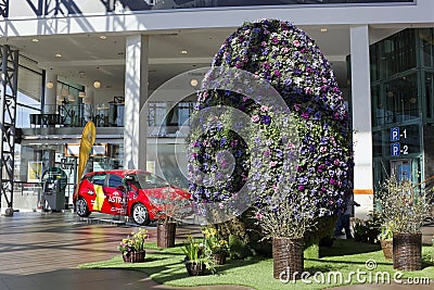 Easter big egg from fresh spring flower Editorial Stock Photo