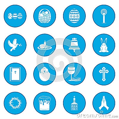 Easter black icon blue Vector Illustration