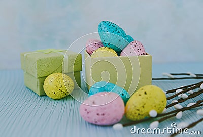 Easter in blue Stock Photo