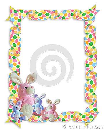 Easter Border ribbons bunnies Cartoon Illustration