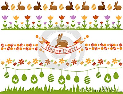 Easter border set Stock Photo