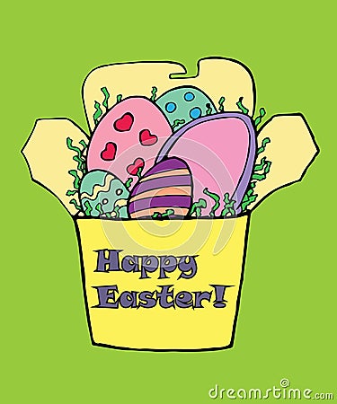 Easter box with eggs cookies Vector Illustration