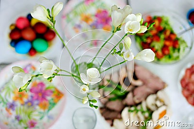 Easter Brunch Table Stock Photo