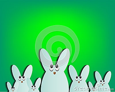 Easter bunnies in eggs Vector Illustration