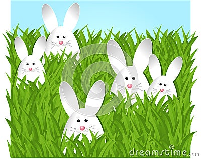 Easter bunnies Vector Illustration