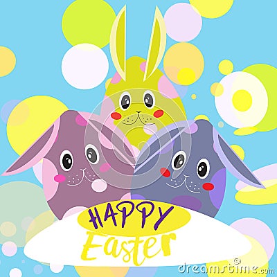 Easter bunnies Vector Illustration