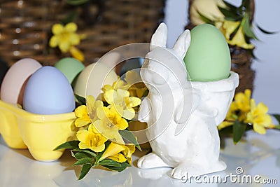 Easter Bunny Colorful Eggs Stock Photo