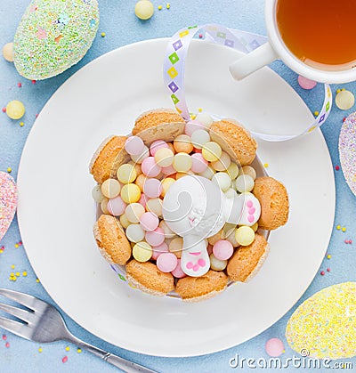 Easter bunny cute dessert Stock Photo