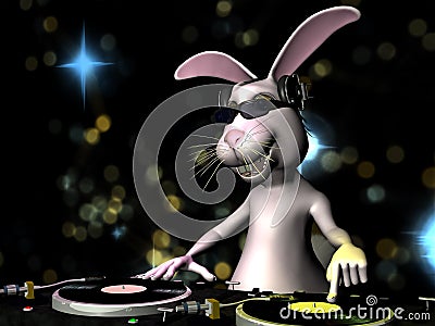 Easter Bunny DJ Stock Photo