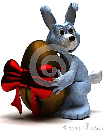 Easter Bunny with Easter Egg Stock Photo