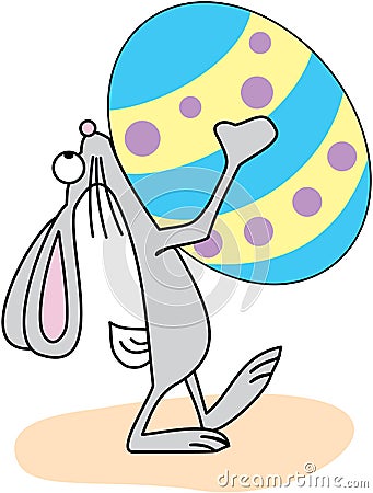 Easter bunny with egg Vector Illustration