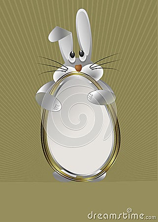 Easter Bunny with egg Vector Illustration