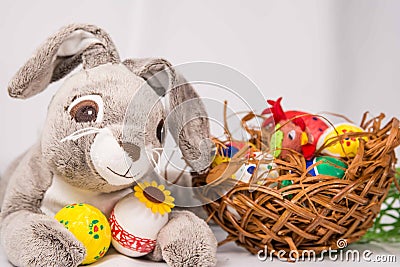 Easter bunny with eggs Stock Photo