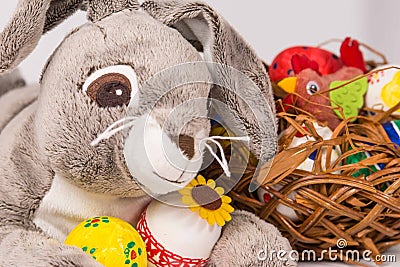 Easter bunny with eggs Stock Photo