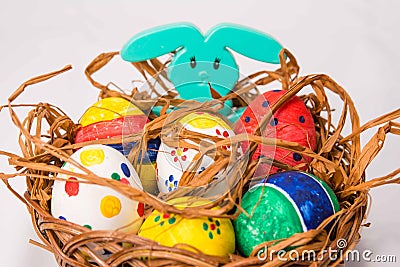 Easter bunny with eggs Stock Photo