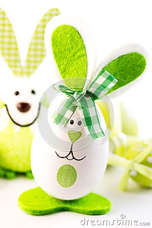 Easter bunny and eggs Stock Photo