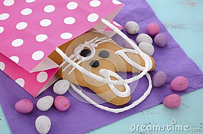 Easter bunny gingerbread cookie Stock Photo