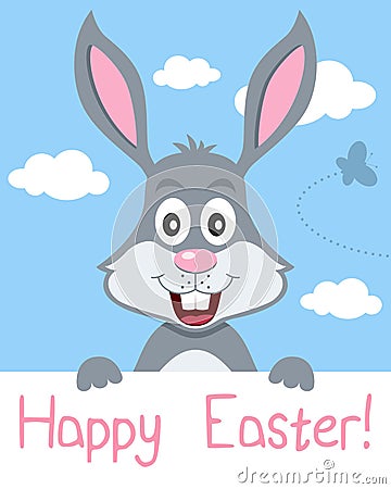 Easter Bunny Greeting Card Vector Illustration