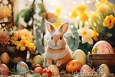 Easter Bunny Handmade Crafts easter holiday theme Stock Photo