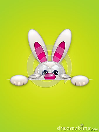 Easter bunny hiding in pocket Stock Photo