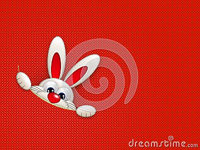Easter bunny hiding in pocket Stock Photo