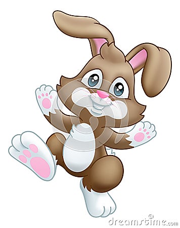 Easter Bunny Rabbit Cartoon Vector Illustration