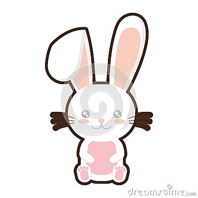 easter bunny wiskers sitting design Cartoon Illustration