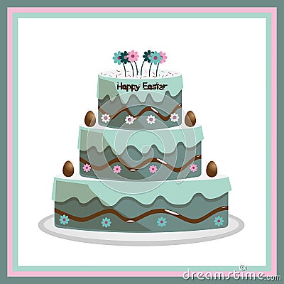 Easter cake Vector Illustration