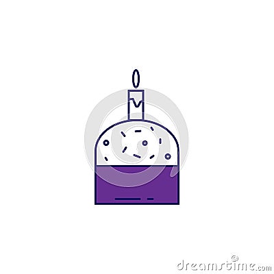 Easter cake with candle outline easter icon Stock Photo