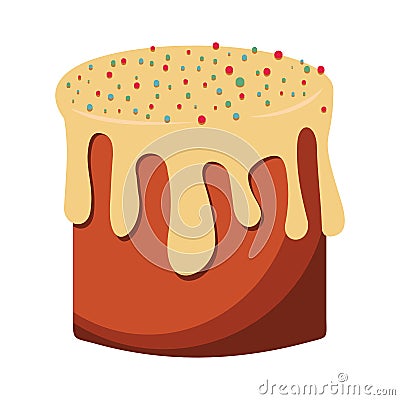 Easter cake colorful bakery product icon Vector Illustration