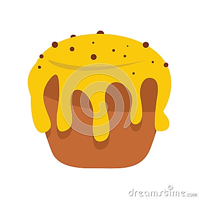 Easter cake colorful bakery product icon Vector Illustration