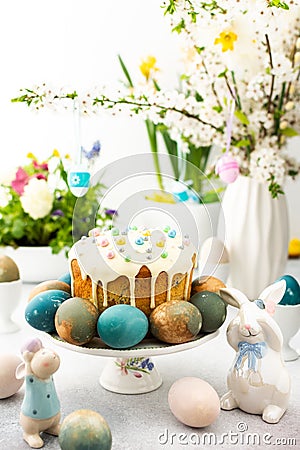 Easter cake with eggs Stock Photo